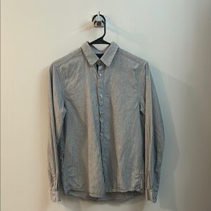 H&M Gray Casual Button Down Shirt Crisp Cotton